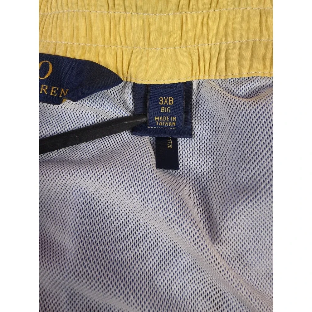 Polo Ralph Lauren Mesh Lined Swim Trunks Mens 3XB Blue Shorts Yellow Pony Beach